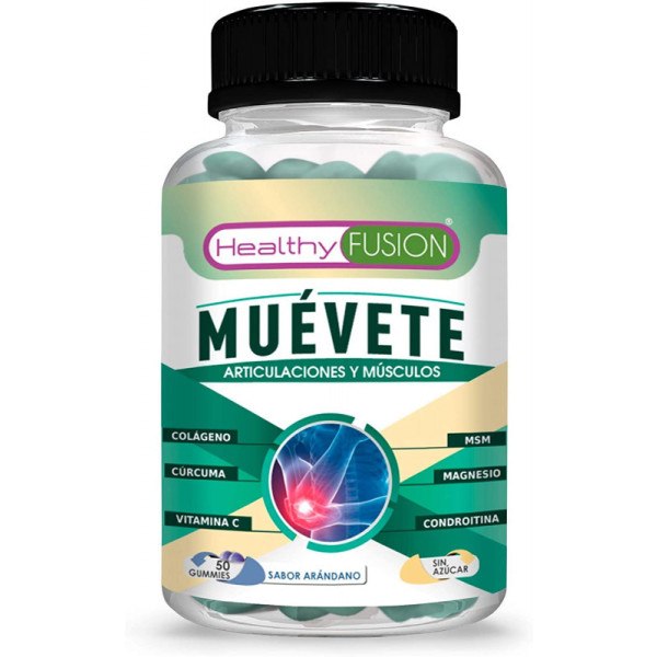 Healthy Fusion Muévete 50 gummies - Tratamiento Antiinflamatorio y Condroprotector para Músculso y Articulaciones