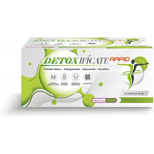 Healthy Fusion Detoxifícate 15 viales - Detox con Acción Diurética, Drenante, Adelgazante, Digestiva y Anti-Toxinas