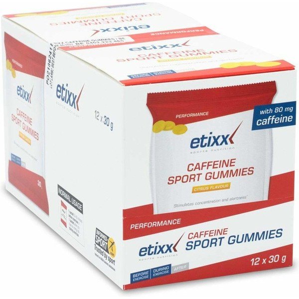 Etixx Caffeine Sport Gummies 12 Bags x 30 Grams