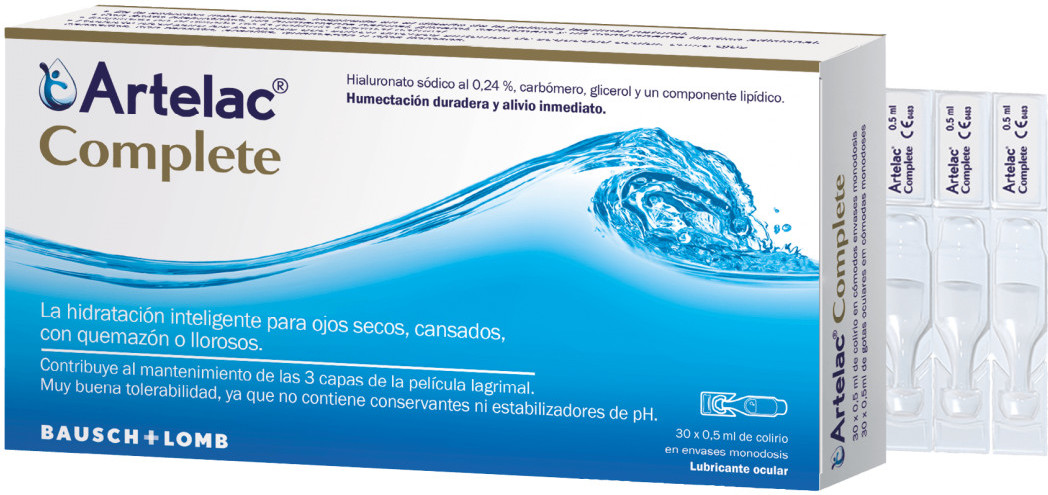 Bausch Lomb Artelac® Complete Colirio Ojo Seco 30 Monodosis Sin Conservantes-image