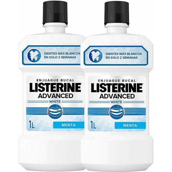 Listerine Advanced Bleach Rinse Lot 2 X 1000 Ml Unisexe