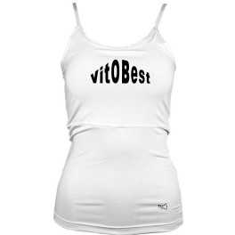 Vitobest Strappy T-shirt com forro branco