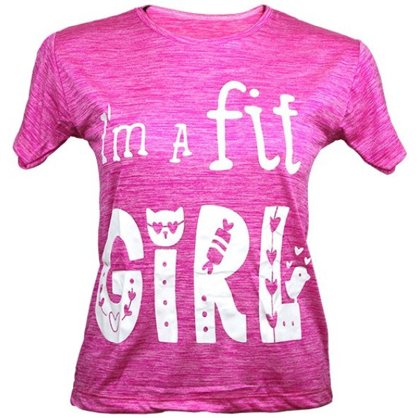 Vitobest Mädchen T-Shirt Fit Girl Pink Elastisch-trocken