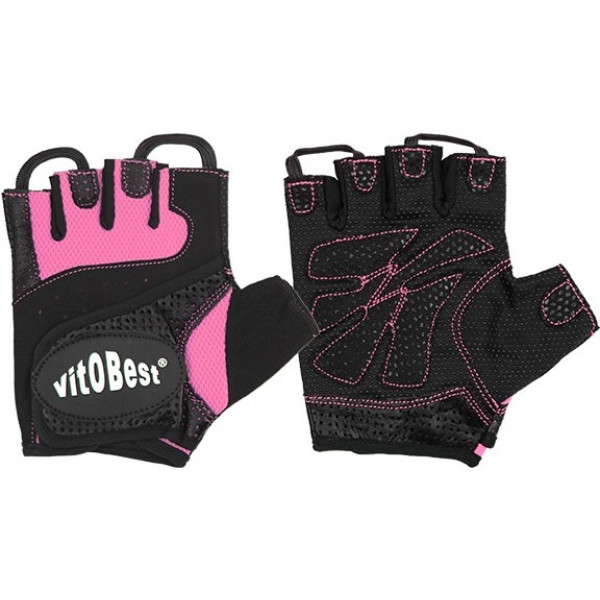 Vitobest Black And Pink Leather Gloves