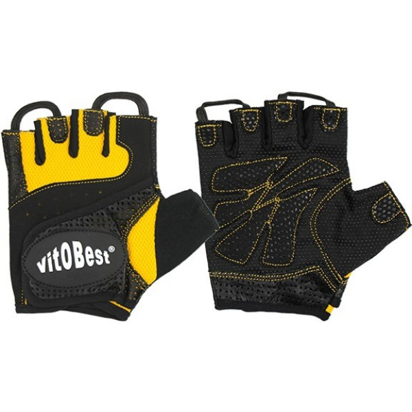 Vitobest zwarte en gele leren handschoenen