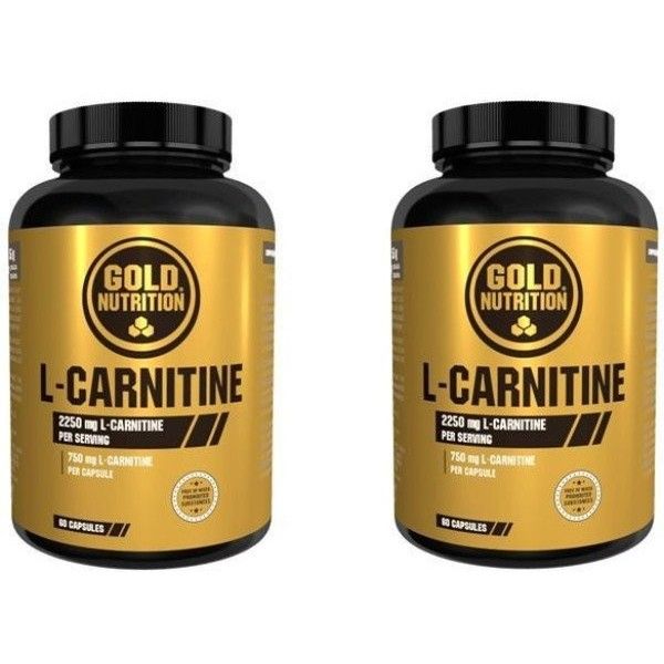 Pack Gold Nutrition L-Carnitin 750 Milligramm 2 Flaschen x 60 Kapseln