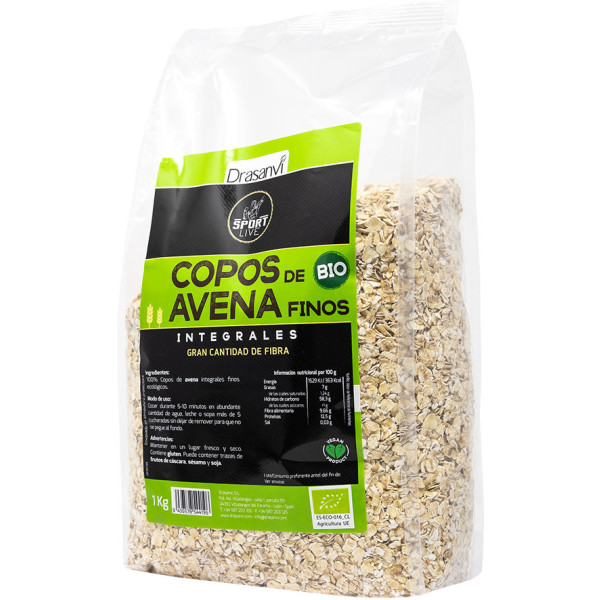 Drasanvi Fines Flocons d'Avoine Intégral Bio 1 kg