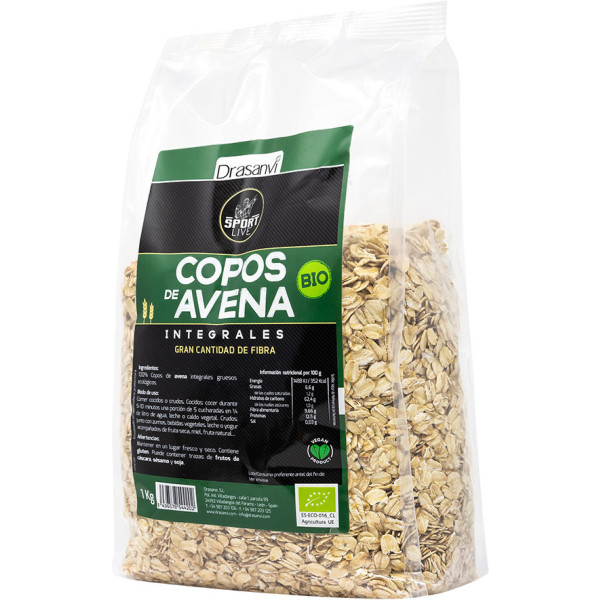Drasanvi Flocons d'Avoine Épais Intégral Bio 1 kg