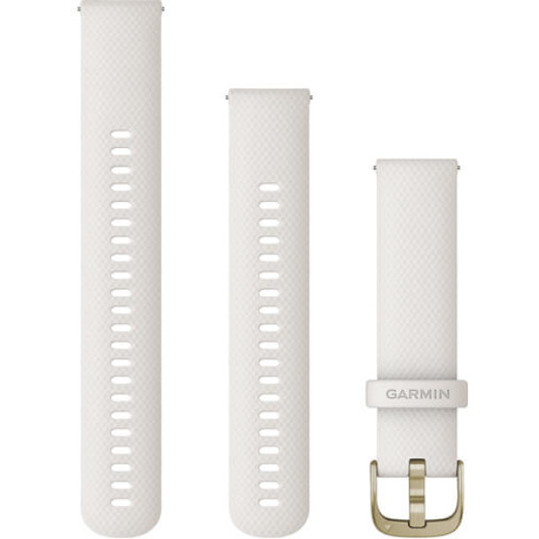 Garmin Quick Release Strap 20mm White Silicone Light Gold