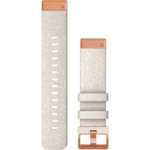Garmin Quickfit 20 Bracelet montre en nylon marbré crème avec boucle en or rose