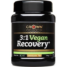 Crown Sport Nutrition 3:1 Vegan Recovery+ 750 g -  Recuperador Muscular Vegano Para Deportes De Resistencia. Sin Alérgenos