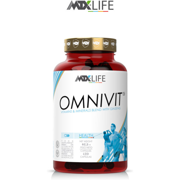 Mtx Nutrition Omnivit -zma- [100 Cap]  - Vitamínico Mineral De Amplio Espectro Mejorado Con Extracto Puro De Ginseng Coreano Y