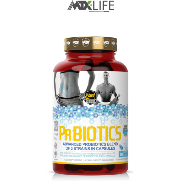 Mtx Nutrition Prbiotic Life  [60 Cap]  - Poderosa Matriz Premium Con Probióticas Multiespecie (megaflora & Uaslabs )  Y  10.000
