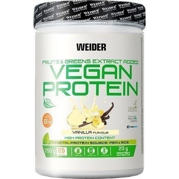 Weider Vegan Protein 750 Gr 100% Protéine Végétale De Pois (PISANE) et Riz / Sans Gluten / Sans Lactose