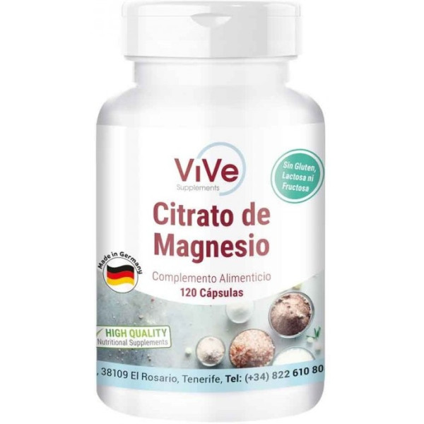 Vive Supplements Citrato De Magnesio 130 Mg - 120 Caps - Sin Gluten