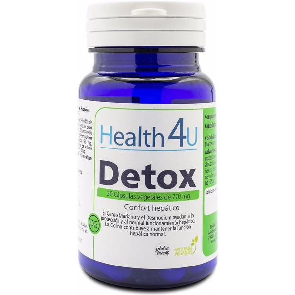 H4u Detox 770 Mg 30 Gélules Végétales Unisexe