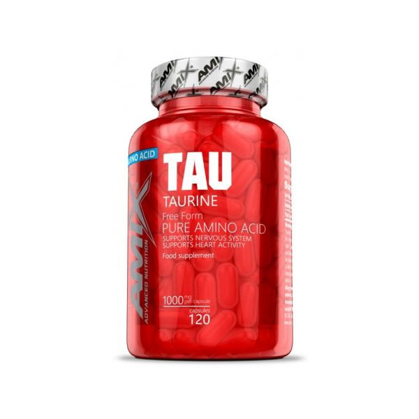 Amix Taurine 120 Caps - Pure Amino Acid / Supports the Functioning of the Nervous System and the Activity of the Heart
