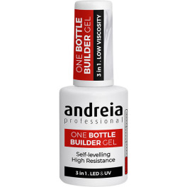 Andreia Professional One Bottle Builder Gel Construcción 3 En 1 Baja Viscosidad Clear 14 Ml