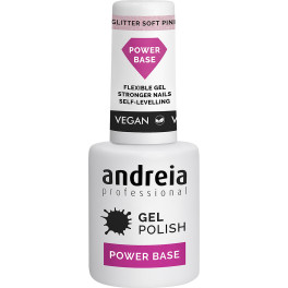 Andreia Professional Gel Polish Power Base Glitter Soft Pink 105 Ml