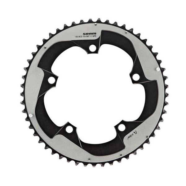 Sram Plato Road Red22 11 Velocidades 53 Dientes 130 BCD Gris