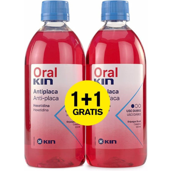 Kin Oral Collutorio Antiplacca Lotto 2 Pezzi Unisex