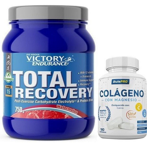 Pack Victory Endurance Total Recovery 750g + BulePRO collageen met magnesium 180 tabletten