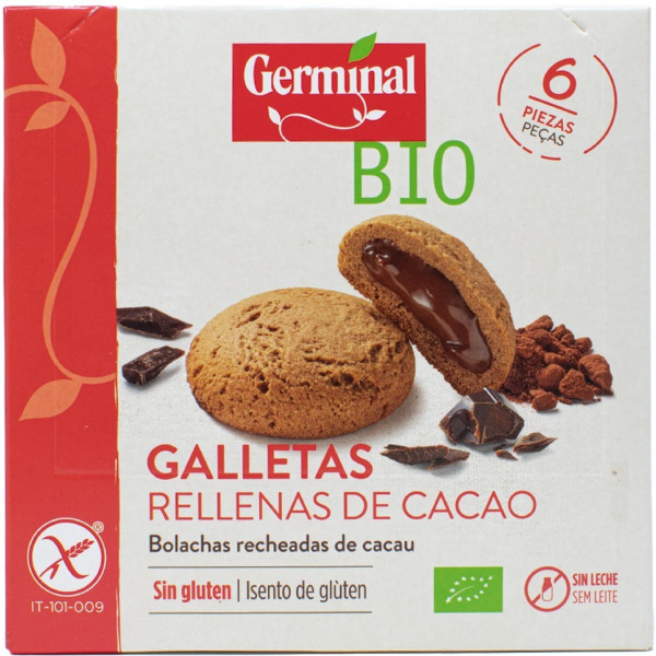 Biscoitos Germinais Sem Glúten Recheados com Creme de Cacau