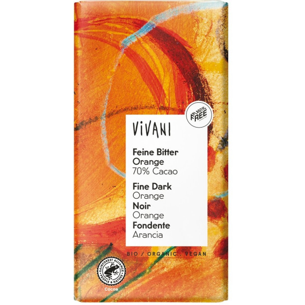 Vivani Chocolate Negro 70% Con Naranja Bio