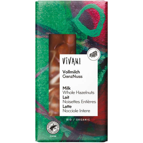 Vivani Chocolate Con Leche Y Avellanas Enteras Bio