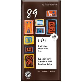 Vivani Chocolate Negro Superior 89% Perú Con Azúcar De Coco Bio