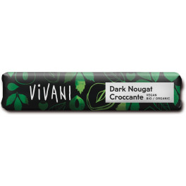 Vivani Dark Nougat Croccante - Barrita De Chocolate Negro Con Praliné Y Crocante De Avellana
