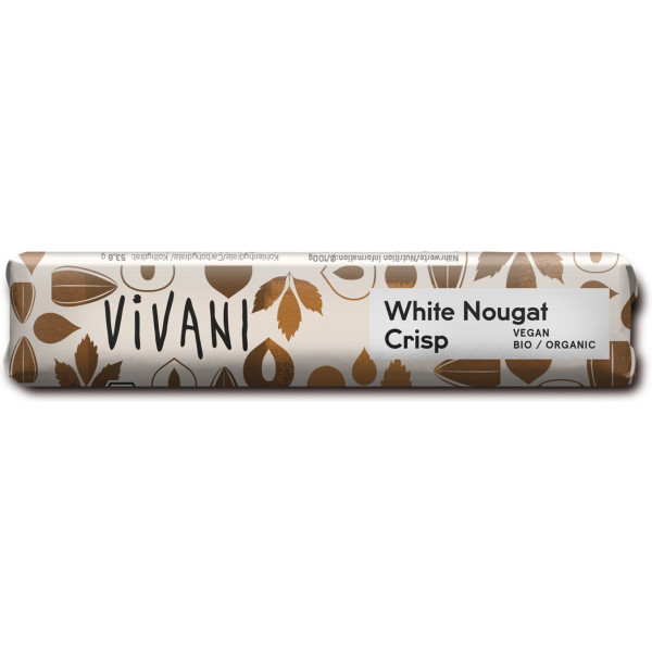 Vivani White Nougat Crisp - Barrita De Chocolate Blanco Con Praliné Y Crocante De Avellana