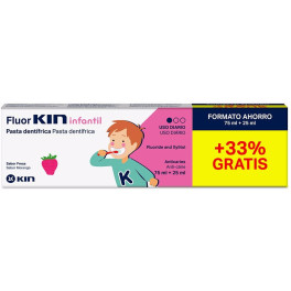 Kin Fluor  Infantil Pasta Dentífrica Fresa 75 + 25 Ml Unisex