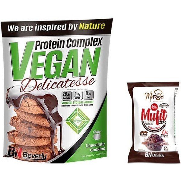 Pack REGALO Beverly Nutrition Protein Complex Vegan Delicatesse 900 gr + Mufit Zero 90 gr