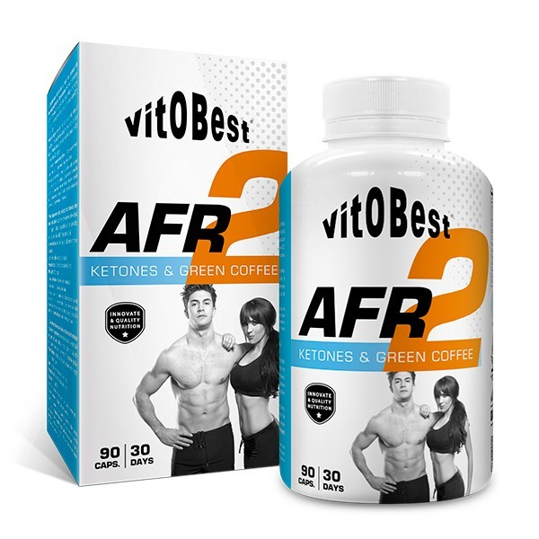 VitOBest AFR2 90 VegeCaps - Cétones de Framboise + Café Vert / Stimule le Métabolisme