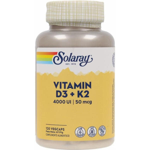 Solaray Big D3 et K2 - 120 Vegcaps Unisexe