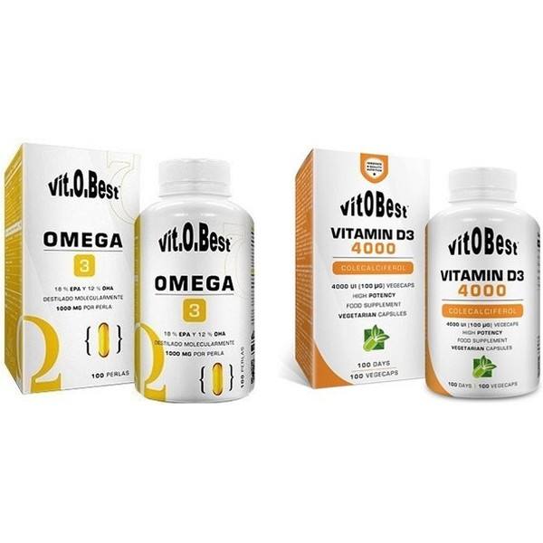 Pack VitOBest Omega 3 1000 Miligramos 100 Perlas + Vitamina D3 100 Caps