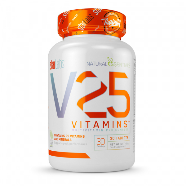 Starlabs Nutrition Multivitamin V25 Vitamins+ 30 Tabs / Multivitamin Pro Complex - Vitamin- und Mineralstoffkomplex mit Coenzym Q10 und Lutein