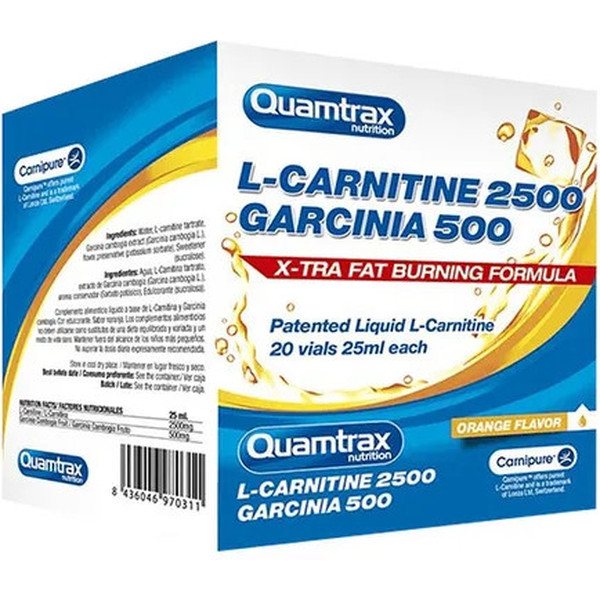 Quamtrax L-Carnitine 2500 Garcinia 500 20 Vials x 20 Ml