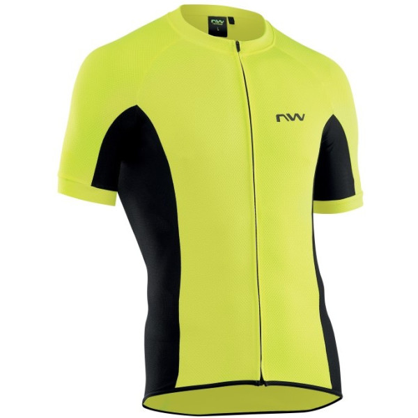 Northwave Jersey à manches courtes Force Zipper Yellow Fluo