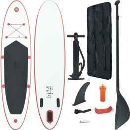 Vidaxl Set De Paddel Surf Tabla Sup Inflable Rojo Y Blanco