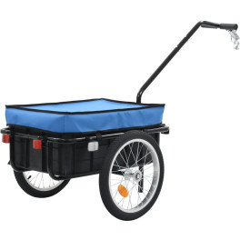 Vidaxl Remolque Para Bicicletas/carro De Mano 155x61x83 Cm Acero Azul
