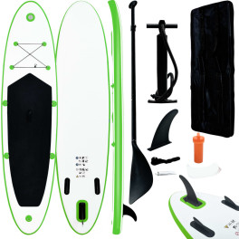 Vidaxl Juego De Tabla De Paddle Surf Hinchable Verde Y Negro