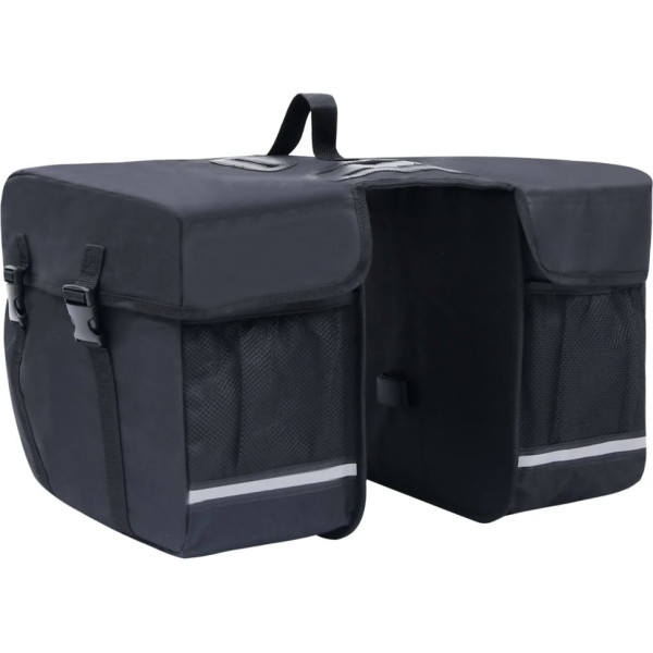 Vidaxl Bolsa Doble Para Bicicleta Alforja Impermeable 35 L Negra