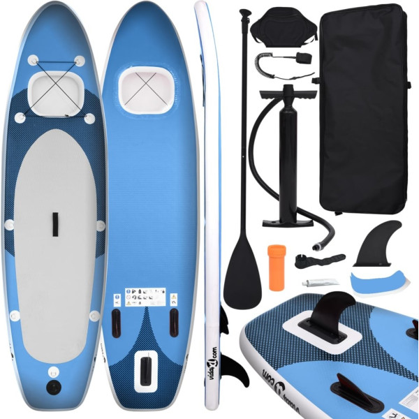 Vidaxl Set De Tabla De Paddle Surf Hinchable Azul Marino 360x81x10 Cm