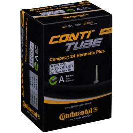 Câmara Continental Tubo compacto Hermetic Plus 24x1,75 - 2,0 Válvula Schraider 40 mm