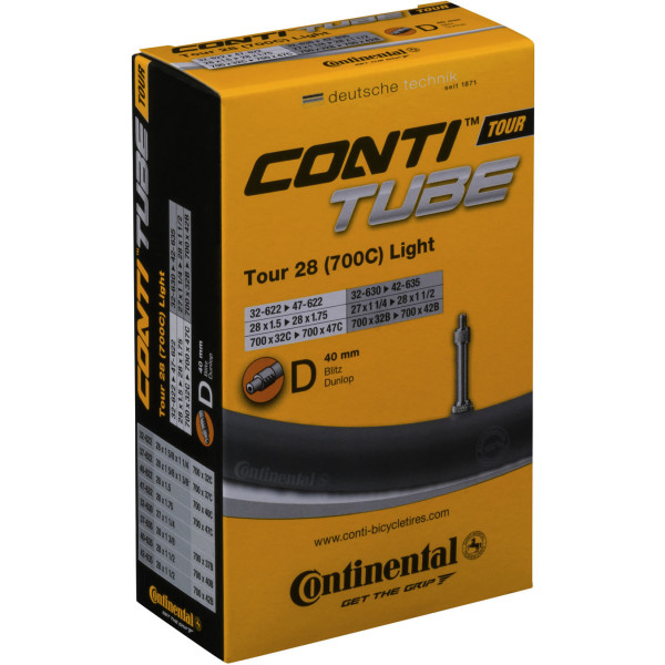 Tubo Continental Camara Tour Light 700cx32 - 47 Valvola Dunlop 40 Mm
