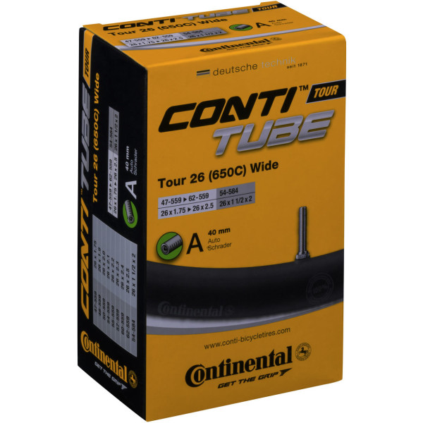 Continental Camara Tour Tube Breed 26x1.75 - 2.5 Schraider Ventiel 40 mm