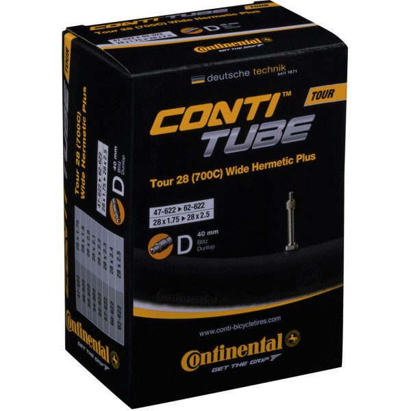 Câmara Continental Tour Tube Wide Hermetic Plus 29x1,75 - 2,5 Dunlop Valve 40 mm