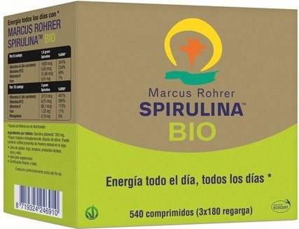 Marcus Rohrer Bio Espirulina 540 Comp (3 X 180 Recarga)-image